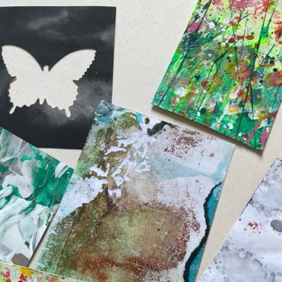 Junk Journal Pack 15+ Hand painted Pieces, Great for scrapbooking, collage - Picture 6 of 13